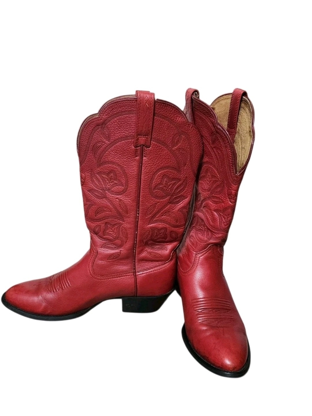 Ariat 15761 Red Cowboy Boots Women Size 8.5B Floral Embroidered Western Cowgirl - Picture 7 of 16